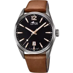 Relógio Lotus Chrono 18685/2 preto pulseira de couro, homem