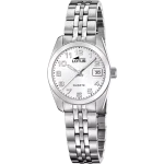 Relógio feminino Lotus Old Money 18992/1 com mostrador branco e pulseira de aço