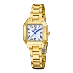 Relógio feminino Lotus Old Money 19037/2 com mostrador prateado e pulseira de aço