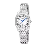 Relógio feminino Lotus Old Money 19043/1 com mostrador prateado e pulseira de aço
