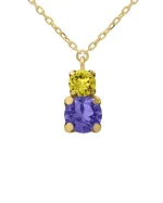 Colar curto «Fleur» em prata esterlina banhada a ouro com cristal