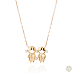 Colar Saudade 2 Meninas - 1CL-FL0471B.2