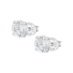 Brincos Pedras prata redondo cierrpres branco - WS00060/8