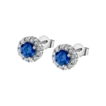 Brincos Pedras prata col. Cierrpres circ. azul - WS01438
