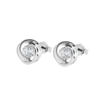 Brincos Pedras prata chaton cierrpres circ - WS01485