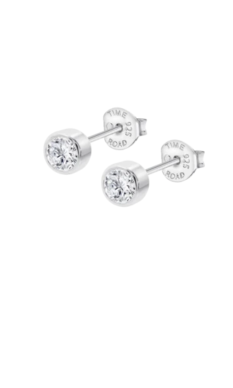 Brincos Pedras prata chaton cierrpres circ - 5mm - WS01567/6