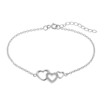 Pulseira 3 corações 19mm circ.16 + 3cm - WS01892/19