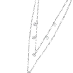 Colar doble luna circonitas 42+3cm - WS02953/45